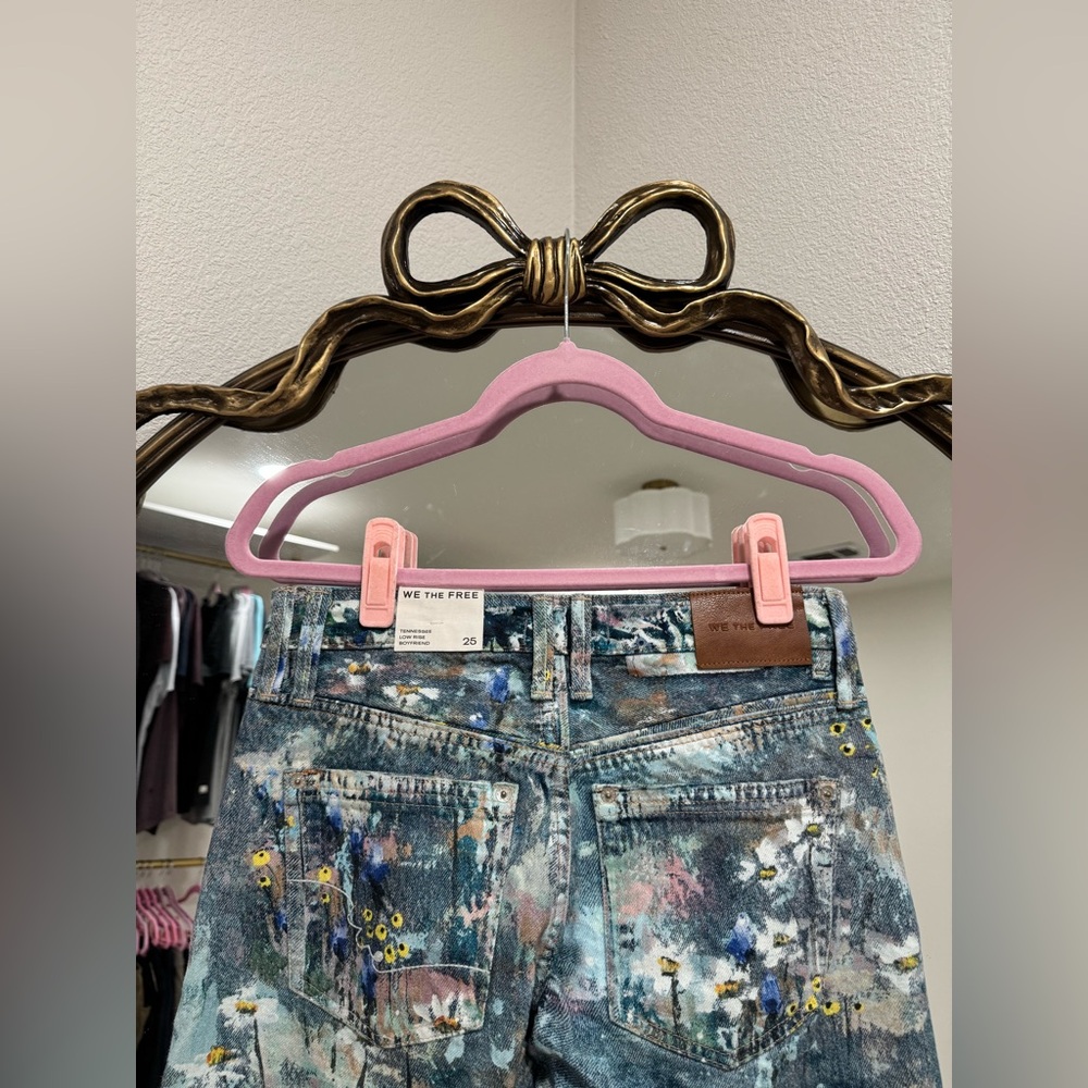 NWT Free People We The Free Tennessee Low-Rise Illusions Jeans floral canvas - Picture 7 of 9